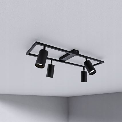 Stropna reflektorska svetilka 4xGU10/30W/230V črna