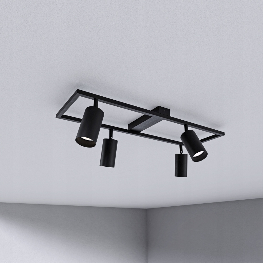 Stropna reflektorska svetilka 4xGU10/30W/230V črna