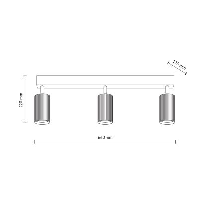 Stropna smerna svetilka TUNE 3xGU10/10W/230V črna/rjava