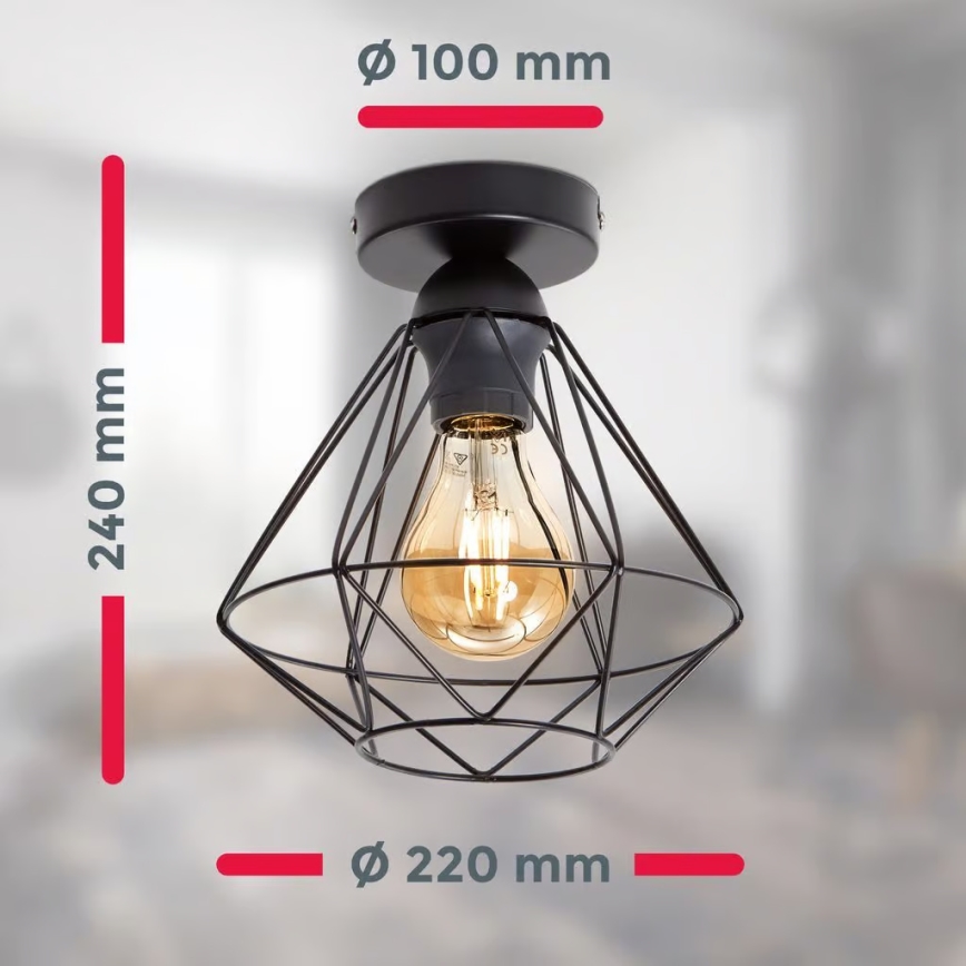 Stropna svetilka 1xE27/40W/230V črna