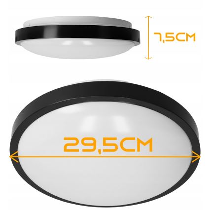 Stropna svetilka 2xE27/40W/230V, premer 29,5 cm, črna