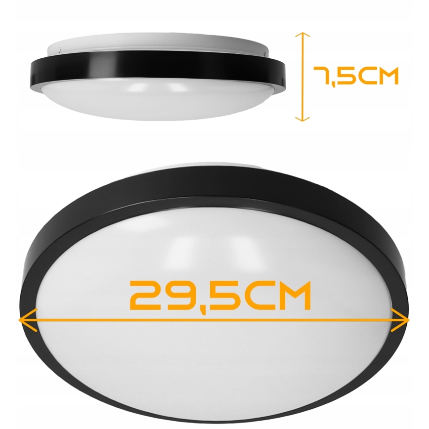 Stropna svetilka 2xE27/40W/230V, premer 29,5 cm, črna