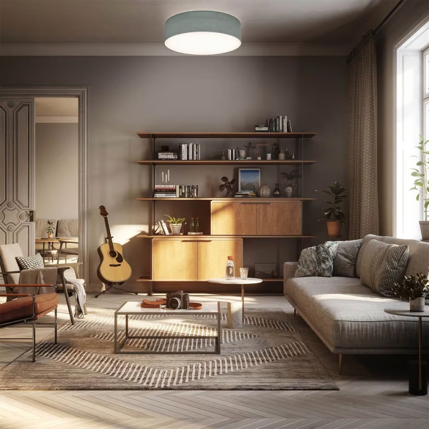 Stropna svetilka 2xE27/40W/230V, premer 38 cm, siva