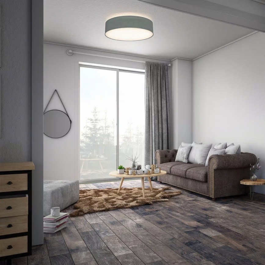 Stropna svetilka 2xE27/40W/230V, premer 38 cm, siva