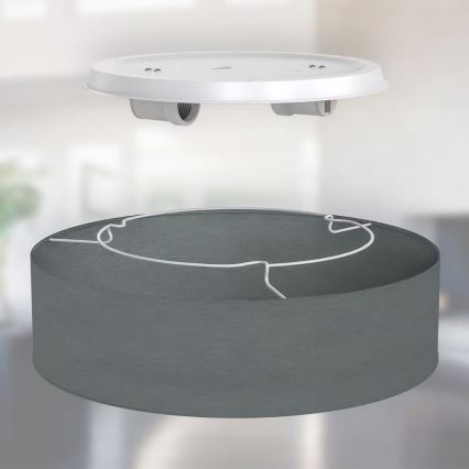 Stropna svetilka 2xE27/40W/230V, premer 38 cm, siva