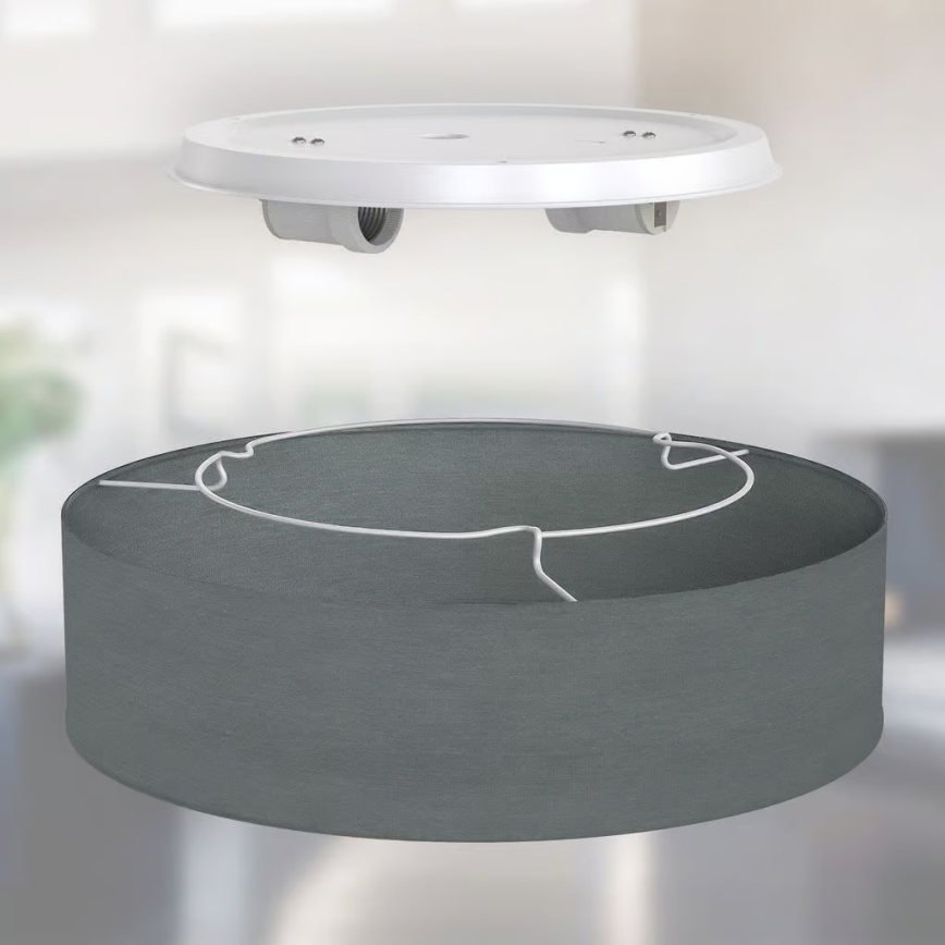 Stropna svetilka 2xE27/40W/230V, premer 38 cm, siva