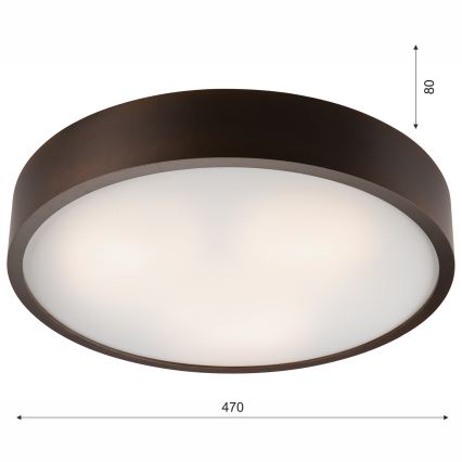 Stropna svetilka 3xE27/60W/230V borovina