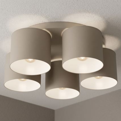 Stropna svetilka ARDEN 5xE27/15W/230V, premer 44 cm, bež