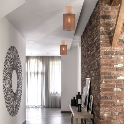 Stropna svetilka ARI 1xE27/60W/230V pr. 16 cm rjava bukev