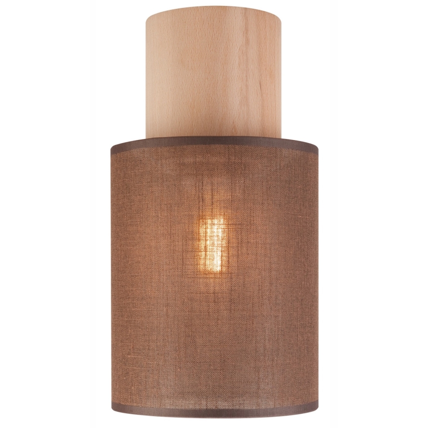 Stropna svetilka ARI 1xE27/60W/230V pr. 16 cm rjava bukev