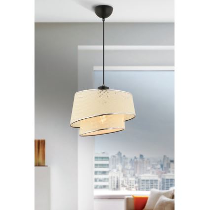 Stropna svetilka BARETTE 1xE27/60W/230V kremasta/leskasti krom