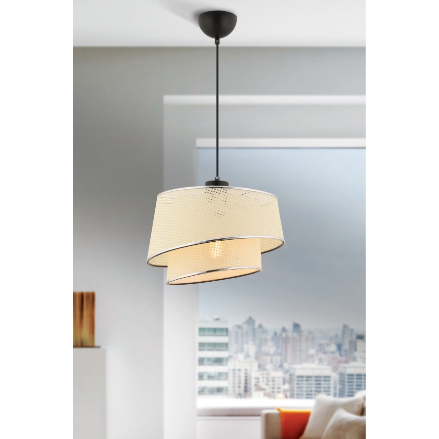 Stropna svetilka BARETTE 1xE27/60W/230V kremasta/leskasti krom
