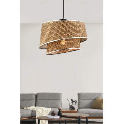 Stropna svetilka BARETTE 1xE27/60W/230V rjava/lesk krom
