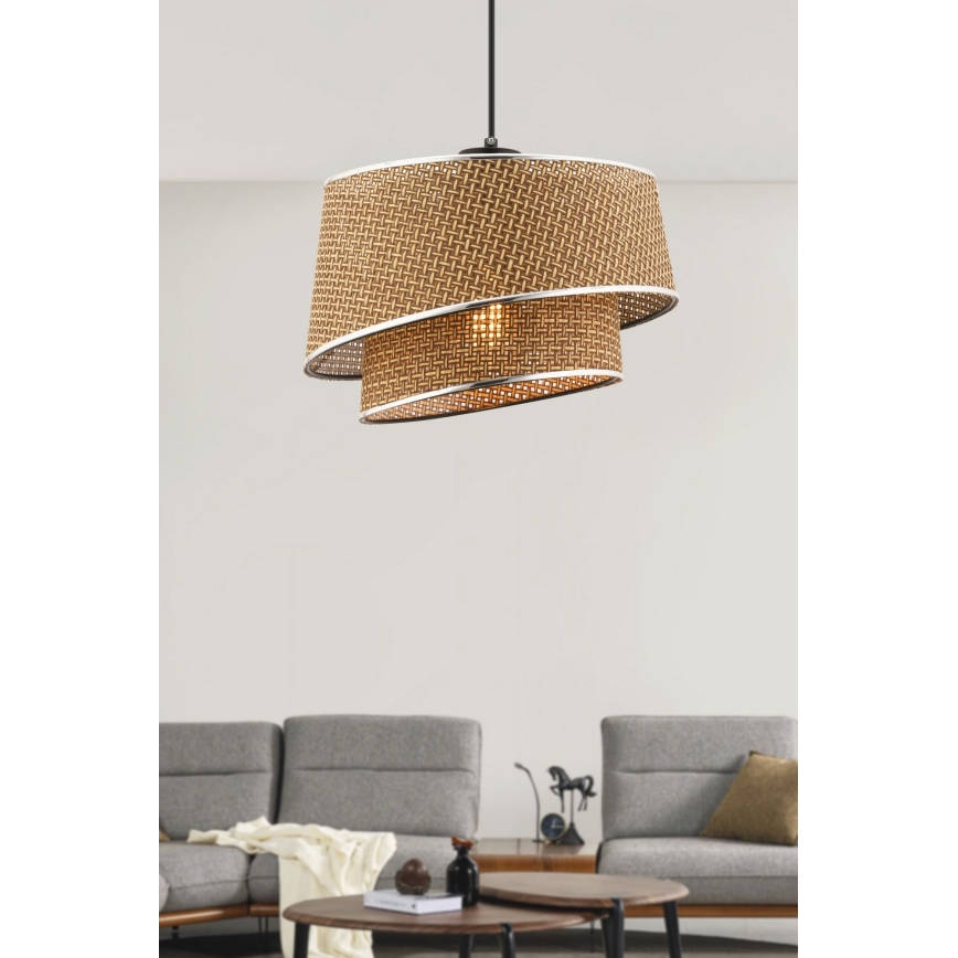 Stropna svetilka BARETTE 1xE27/60W/230V rjava/lesk krom