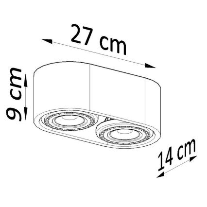 Stropna svetilka BASIC AR111 2xGU10/40W/230V beton