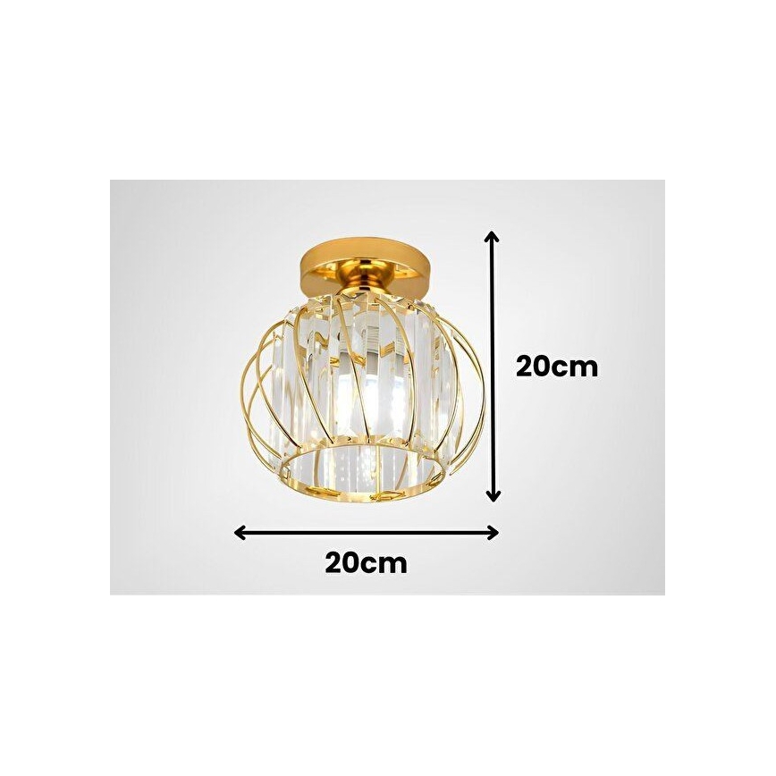 Stropna svetilka BELLA 1xE27/40W/230V, premer 20 cm, zlata