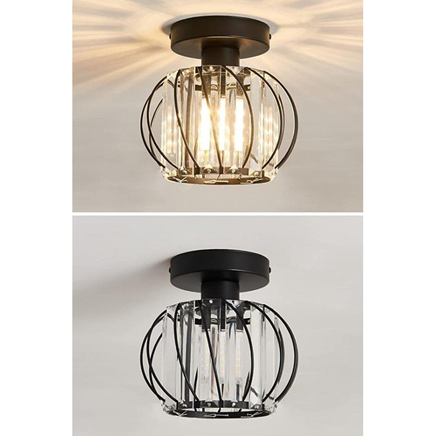 Stropna svetilka BELLA 1xE27/40W/230V, Ø 20 cm, črna