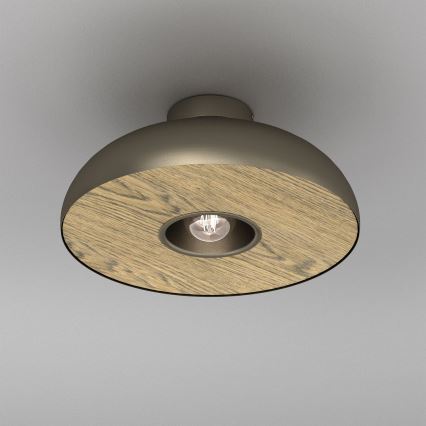 Stropna svetilka BILBAO 1xE27/15W/230V pr. 40 cm medenina
