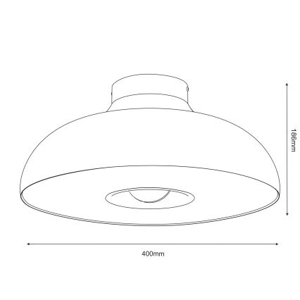 Stropna svetilka BILBAO 1xE27/15W/230V pr. 40 cm medenina