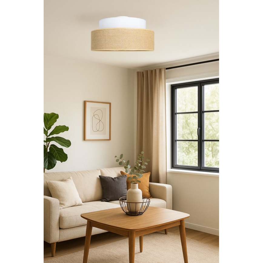 Stropna svetilka BOHO 1xE27/60W/230V bela/bež