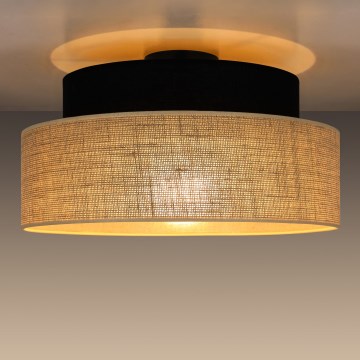 Stropna svetilka BOHO 1xE27/60W/230V pr. 40 cm črna/bež