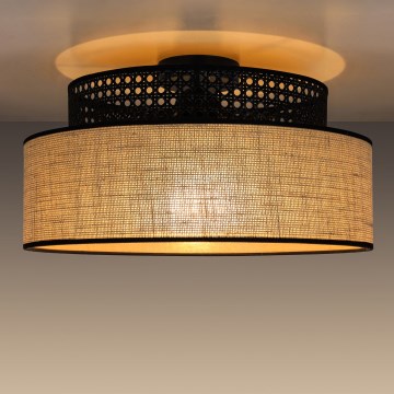 Stropna svetilka BOHO 1xE27/60W/230V pr. 40 cm črna/ratan