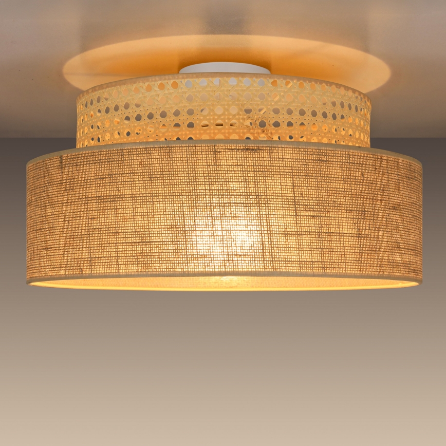 Stropna svetilka BOHO 1xE27/60W/230V pr. 40 cm ratan