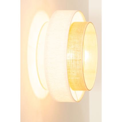 Stropna svetilka BOHO 1xE27/60W/230V, premer 40 cm, bela/juta