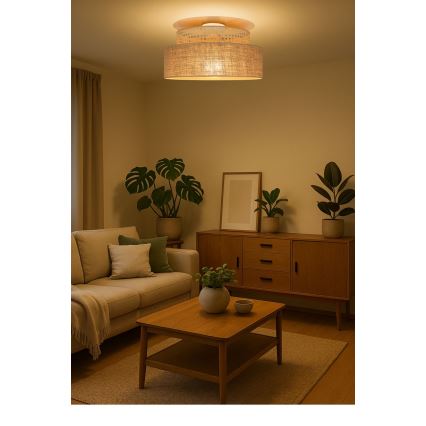 Stropna svetilka BOHO 1xE27/60W/230V ratan