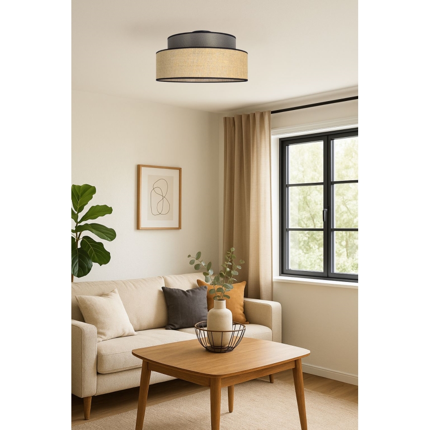 Stropna svetilka BOHO 1xE27/60W/230V rjava/bež