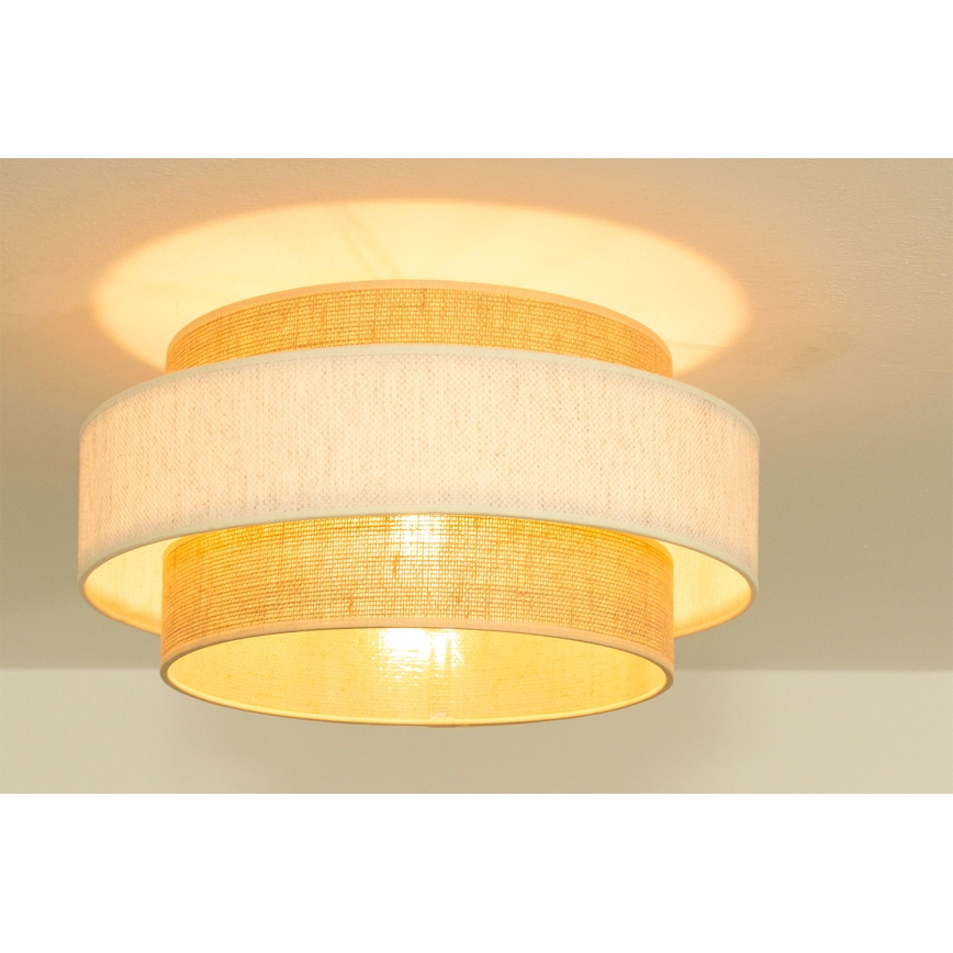 Stropna svetilka BOHO 1xE27/60W/230V Ø 40 cm kremna/juta