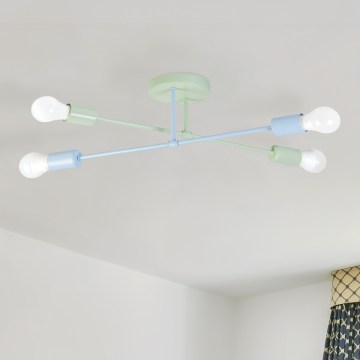 Stropna svetilka CAMBRIDGE 4xE27/15W/230V, zelena/modra