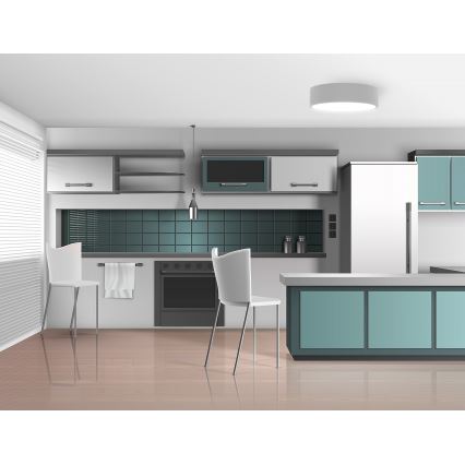 Stropna svetilka s senzorjem gibanja in senzorjem mraka CLEO 2xE27/24W/230V, premer 30 cm, siva