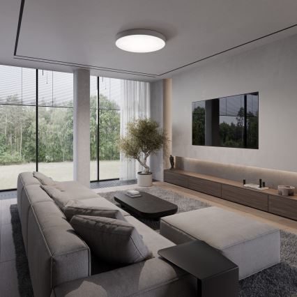 Stropno svetilo s senzorjem gibanja in senzorjem mraka CLEO 5xE27/24W/230V premer 60 cm sivo