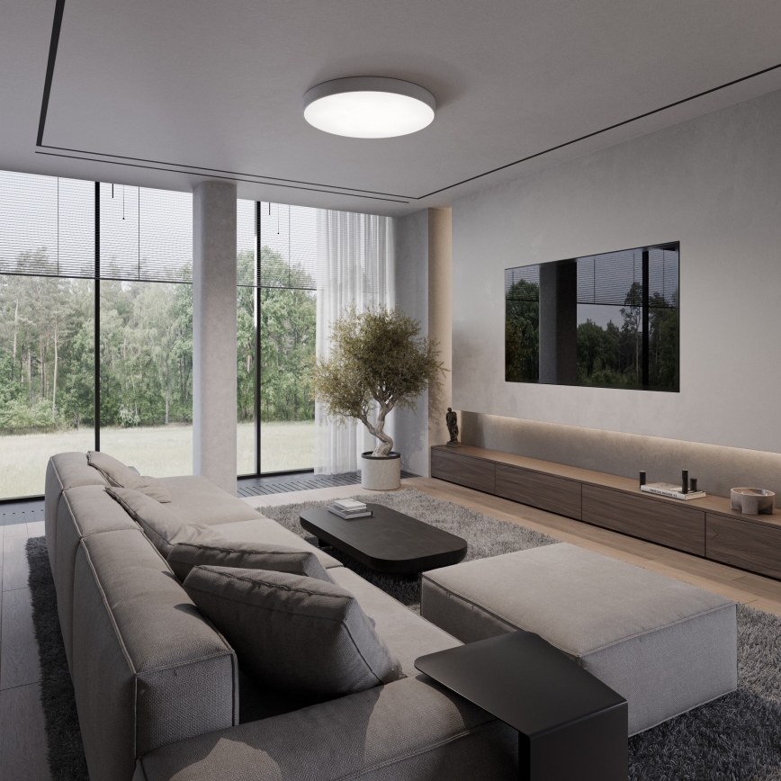 Stropno svetilo s senzorjem gibanja in senzorjem mraka CLEO 5xE27/24W/230V premer 60 cm sivo