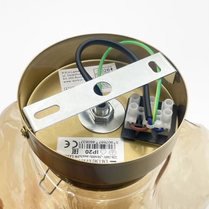 Stropna svetilka CRISTAL 1xE14/15W/230V medenina/dimno bež