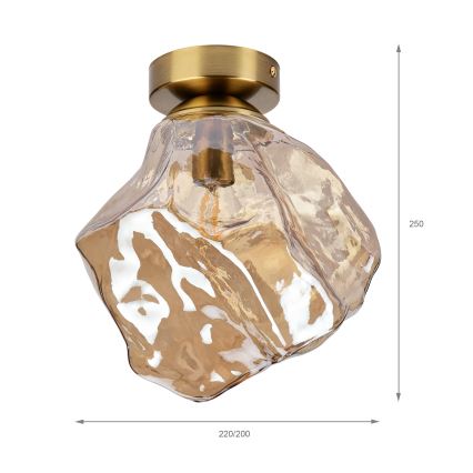 Stropna svetilka CRISTAL 1xE14/15W/230V medenina/dimno bež