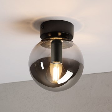 Stropna svetilka ELIAS 1xE14/5W/230V, premer 13 cm, črna/dimna siva