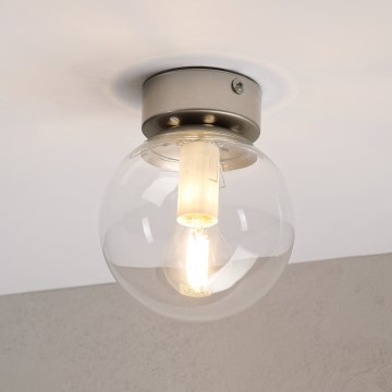Stropna svetilka ELIAS 1xE14/5W/230V premer 13 cm matni krom/prozorno