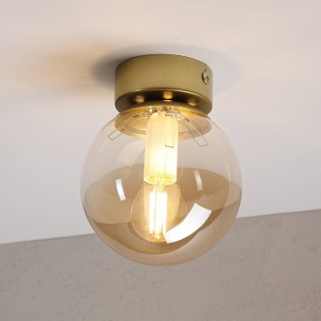 Stropna svetilka ELIAS 1xE14/5W/230V premer 13 cm zlata/dimasta bež