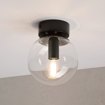 Stropna svetilka ELIAS 1xE14/5W/230V Ø 13 cm črna/prozorna