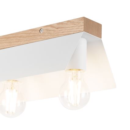 Stropna svetilka ESME 3xE27/15W/230V bela/hrast