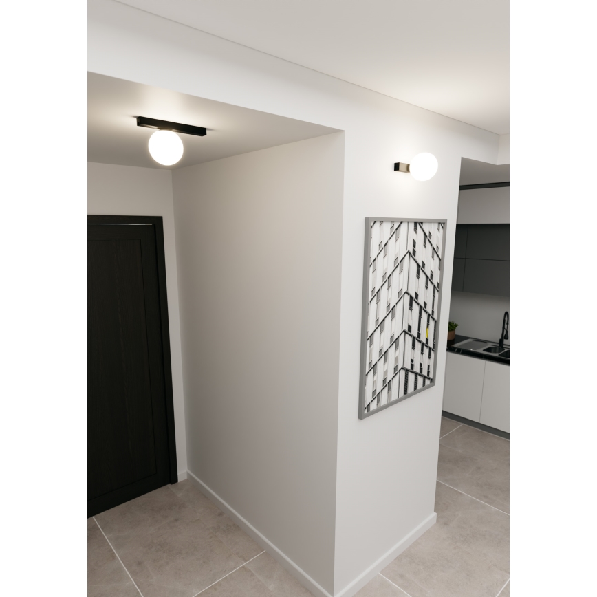 Stropna svetilka FIT 1xE14/10W/230V črna/bela