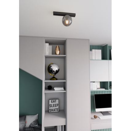 Stropna svetilka FIT 1xE14/10W/230V črna/siva