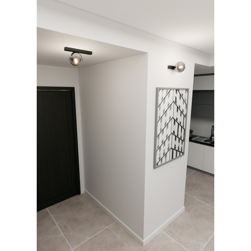 Stropna svetilka FIT 1xE14/10W/230V črna/siva