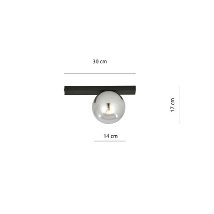 Stropna svetilka FIT 1xE14/10W/230V črna/siva