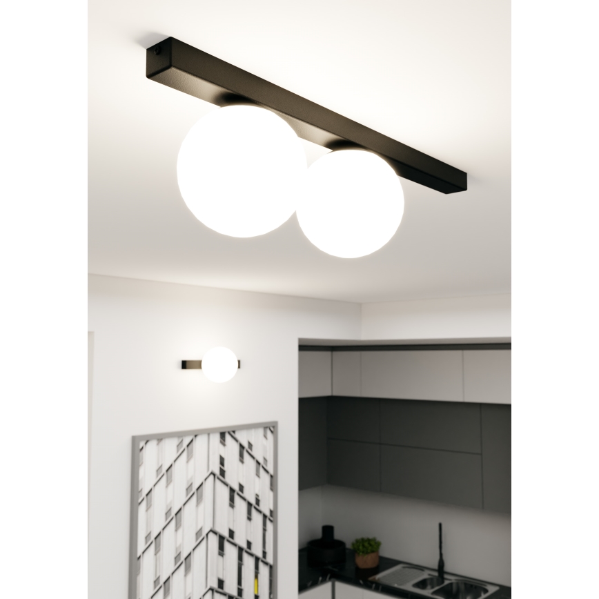 Stropna svetilka FIT 2xE14/10W/230V črna/bela
