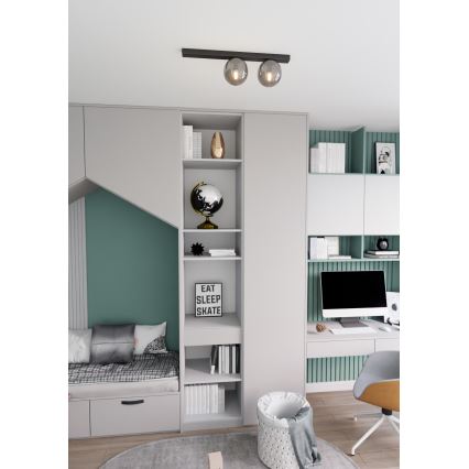 Stropna svetilka FIT 2xE14/10W/230V črna/siva