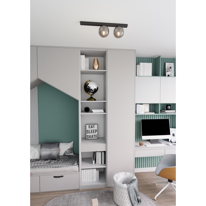 Stropna svetilka FIT 2xE14/10W/230V črna/siva