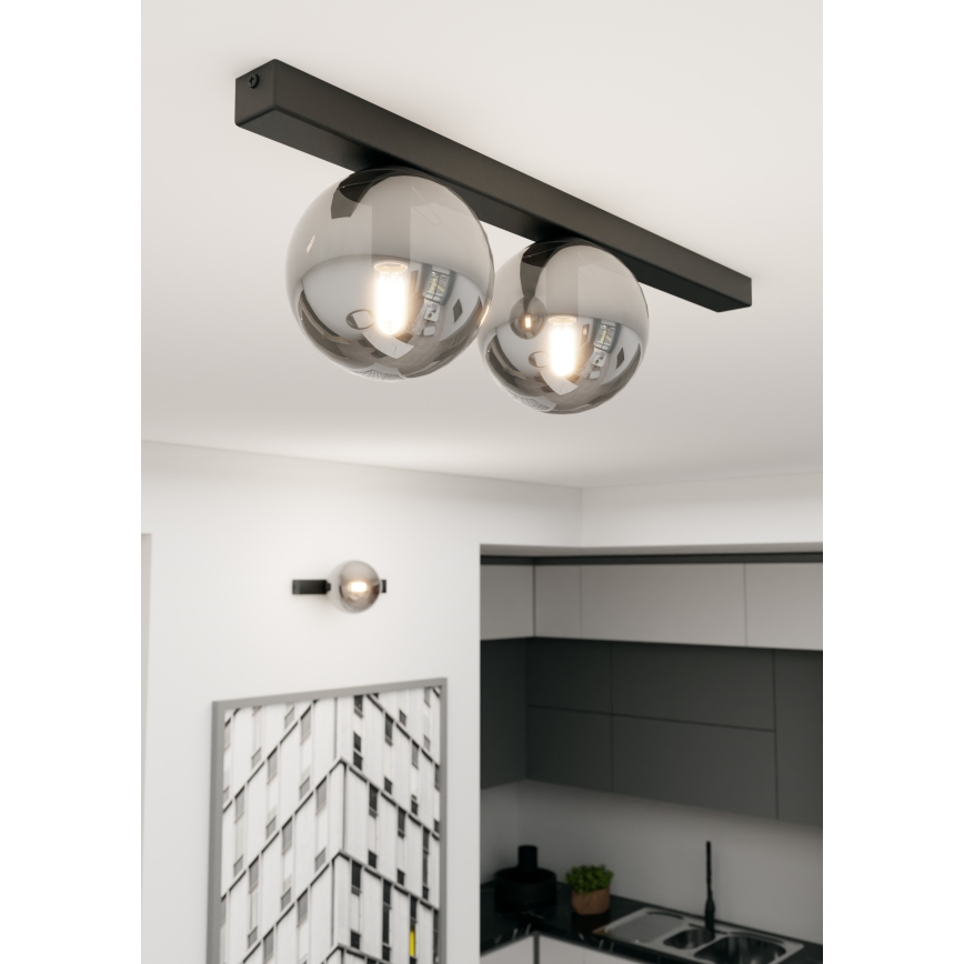 Stropna svetilka FIT 2xE14/10W/230V črna/siva